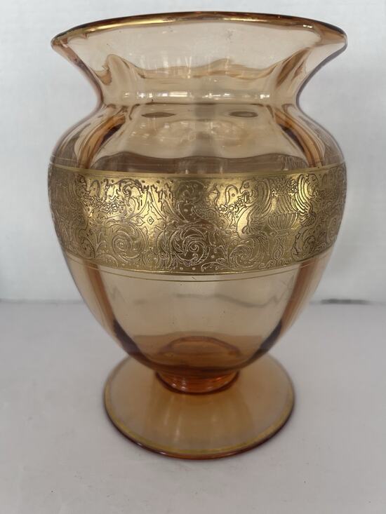 Antique Very Rare Fostoria Amber / Deep Rose Elegant Glass  Antique Very Rare Fostoria Amber Glass Vase - Limited Edition Made In 1927